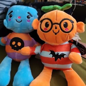 Frankenstein and Jack O Lantern dolls